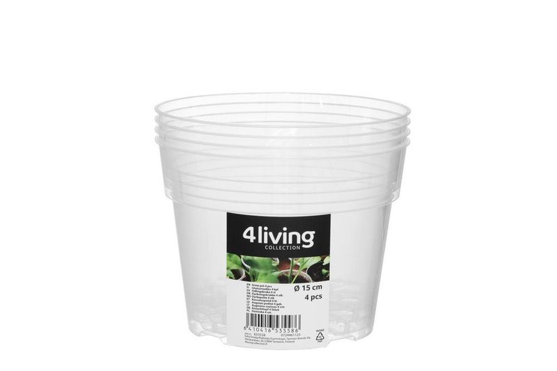 Plantepotter klar 15cm 4stk
