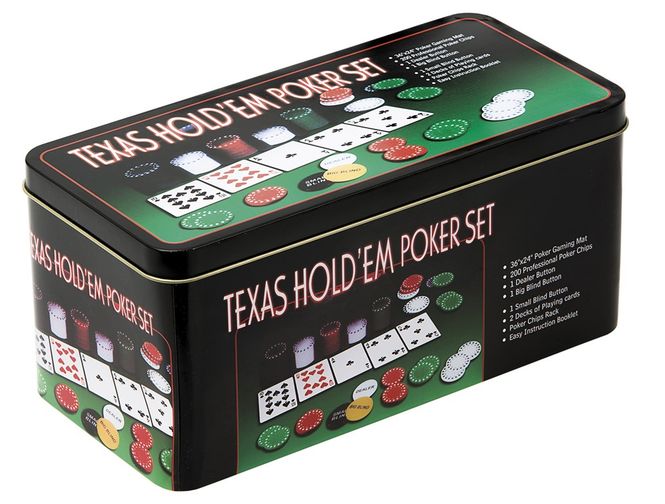 Hovedbilde Texas Hold'em sett i metallboks
