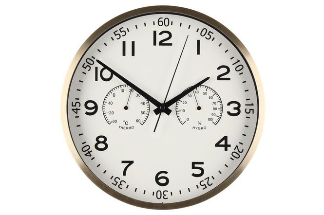 Hovedbilde Veggklokke med hygrometer og termometer