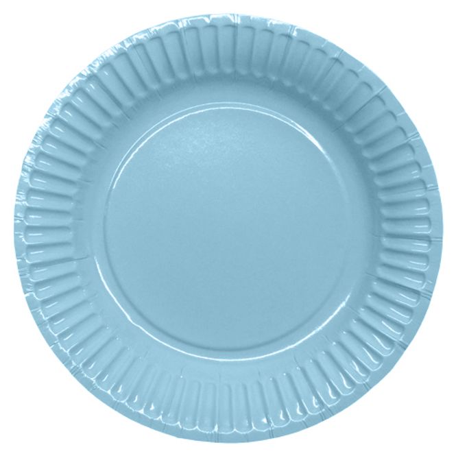Hovedbilde Papptallerkener Lys Blå 18.5 cm 8stk
