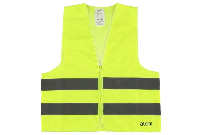 Refleksvest med glidelås barn gul 6-9år