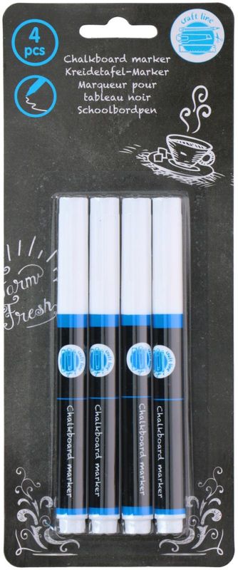 Tavlekritt tusjer Hvit 4pk