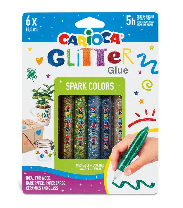 Hovedbilde Carioca glitterlim 6stk 