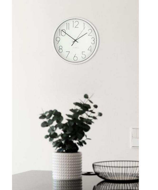 Veggklokke hvit Ø: 25cm