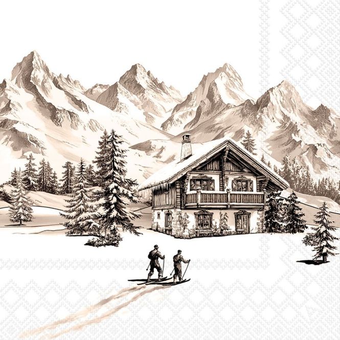 Hovedbilde Lunsj Serviett Ski Hytte