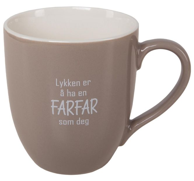 Hovedbilde Krus Lykken..farfar beige m/hvit tekst
