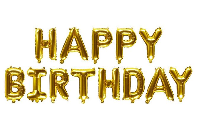 Hovedbilde Folieballonger Happy Birthday Gull