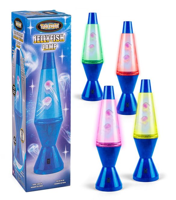 Hovedbilde Lampe med jellyfish og LEDlys 33cm