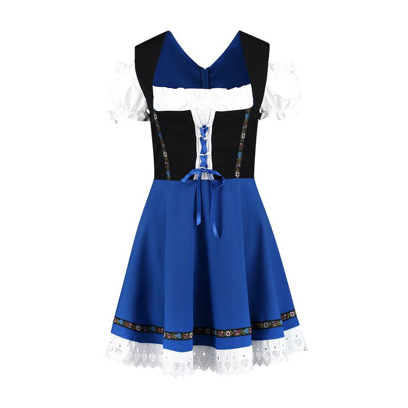 Kostyme Dirndl dame blå/sort, 40