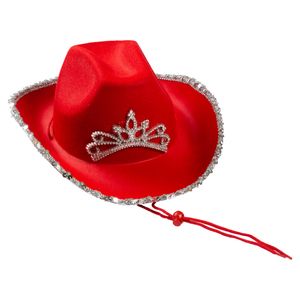 Hovedbilde Cowboyhatt Rød med stjerne