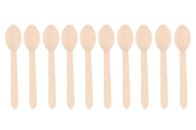 Hovedbilde Engangs spiseskje i tre, 10stk