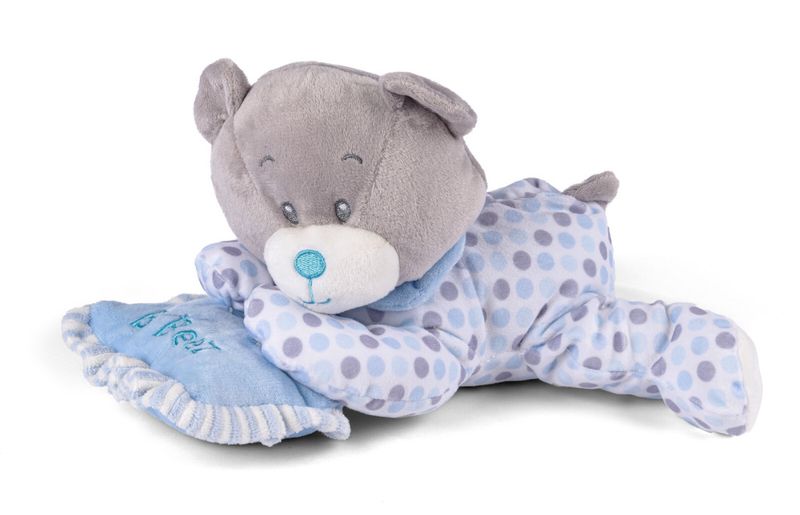 Sovebamse med pute soft liggende 28cm 2 ass farger