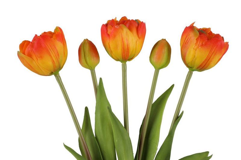 Tulipan bukett 39cm 2ass gul/oransje