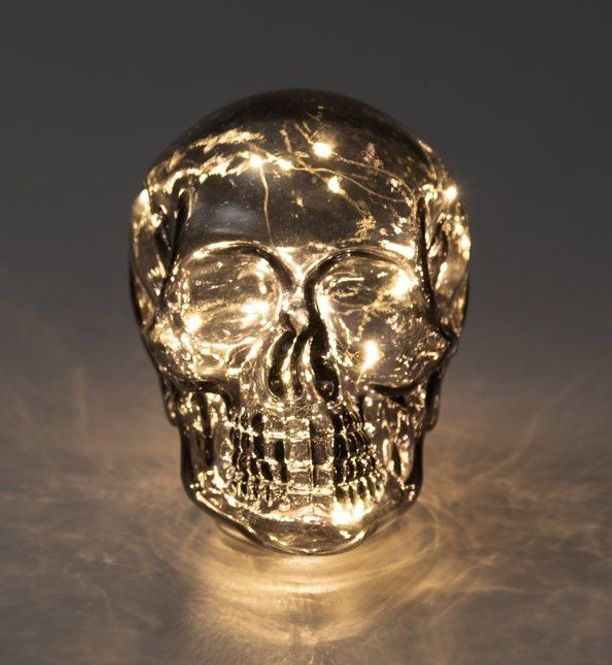 Hovedbilde Hodeskalle glass LED H: 18cm