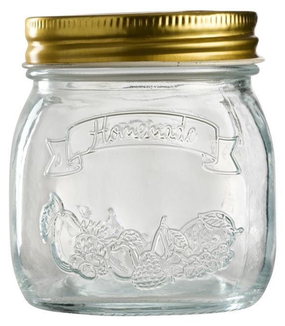 Hovedbilde Glasskrukke med skrulokk gull 0,25L