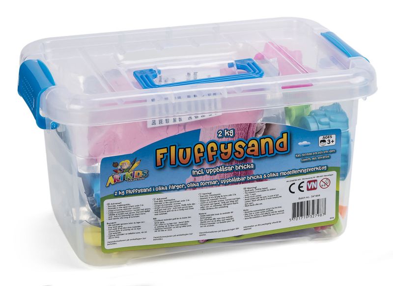 Fluffysand i koffert